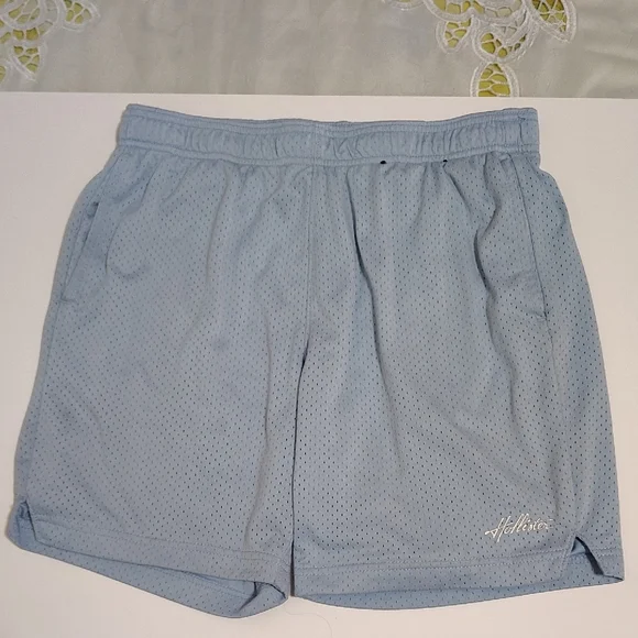 Hollister Mesh Basketball Shorts | Light Blue |Size S - Picture 1 of 6